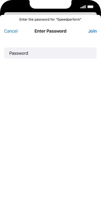 Key in the password for the Wi-Fi network and press Join. Key in the password for the Wi-Fi network and press Join.