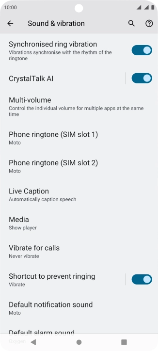 Press Phone ringtone (‹SIM› slot).