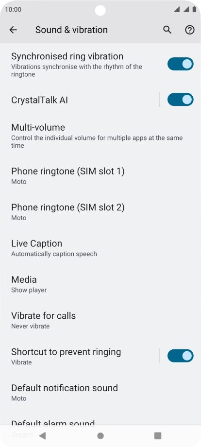 Press Phone ringtone (‹SIM› slot).