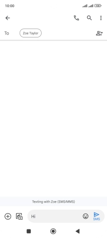 Press the send icon when you've finished your text message.