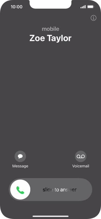 Press and drag the accept call icon right.