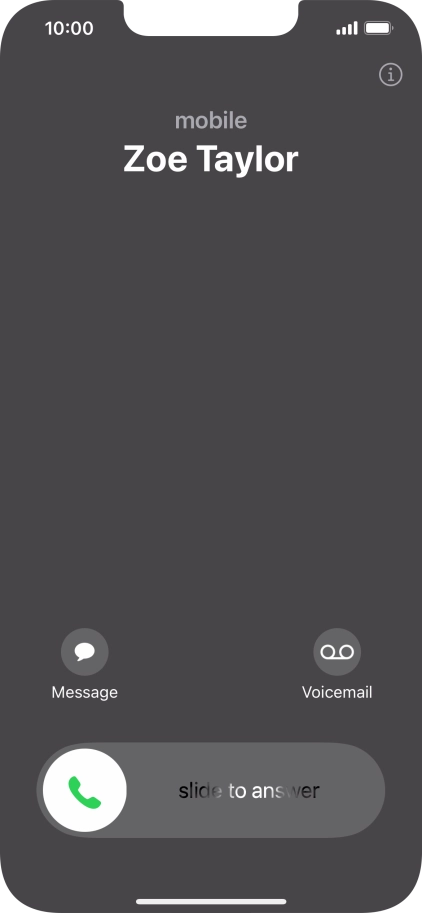 Press and drag the accept call icon right.
