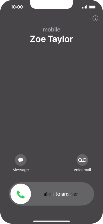 Press and drag the accept call icon right.
