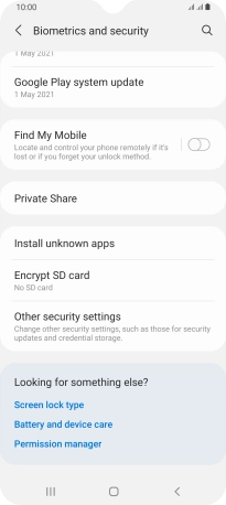 Press Other security settings. Press Other security settings.