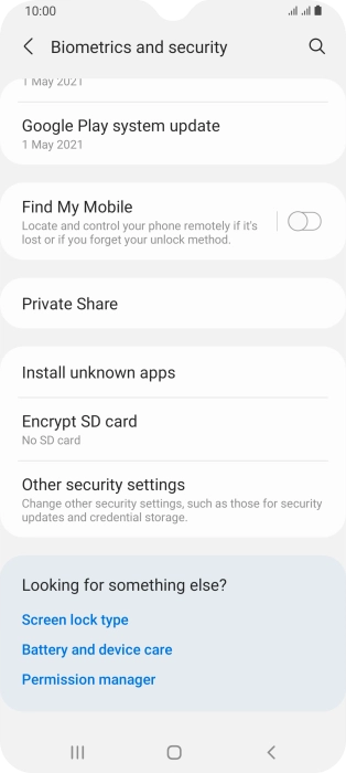 Press Other security settings. Press Other security settings.