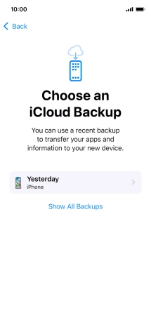Press the required backup and your phone restores the content of the selected backup. Subsequently, follow the instructions on the screen to set up your phone and prepare it for use. Press the required backup and your phone restores the content of the selected backup. Subsequently, follow the instructions on the screen to set up your phone and prepare it for use.