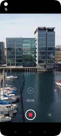 Press the stop icon to stop recording. Press the stop icon to stop recording.