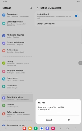 Key in your current PIN and press OK. Key in your current PIN and press OK.