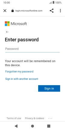 Press Password and key in the password for your email account.