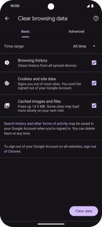 Press the fields next to the required data types.