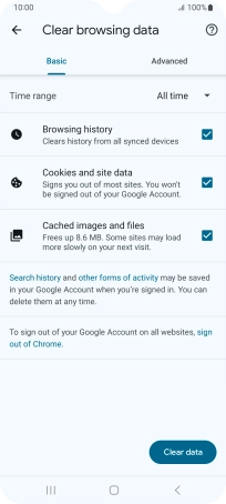 Press the fields next to the required data types. Press the fields next to the required data types.
