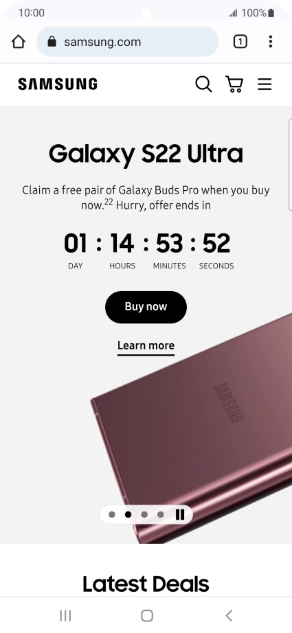 Press the menu icon.