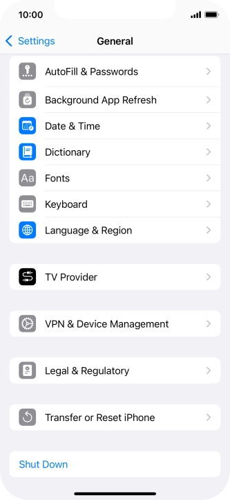 Press Transfer or Reset iPhone.
