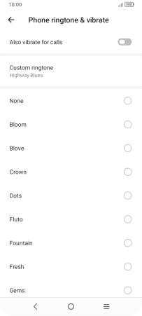 Once you've found a ring tone you like, press the Return key.