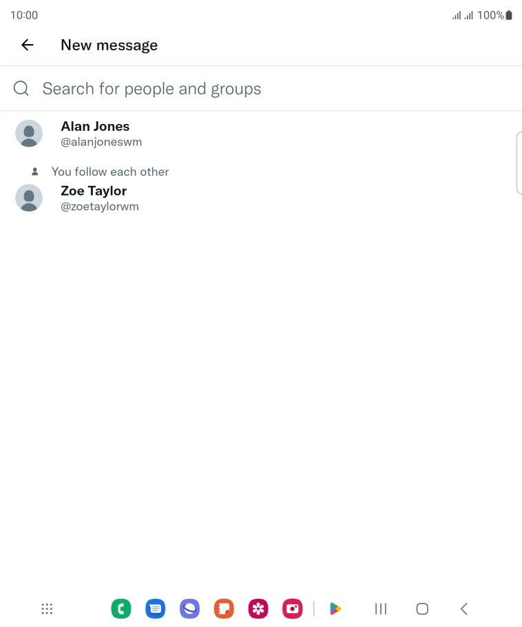 Press the search field.