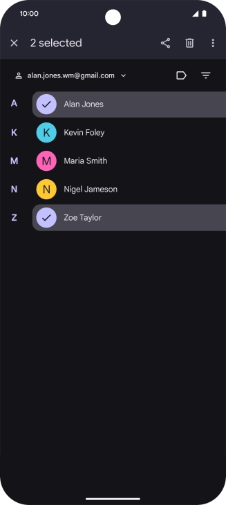 Press the menu icon.