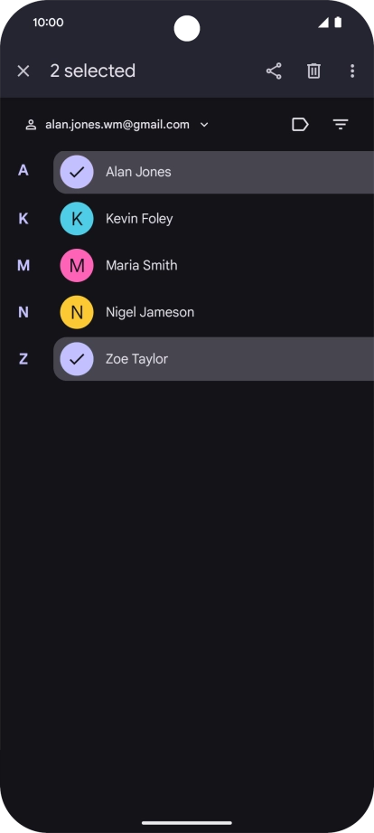 Press the menu icon.