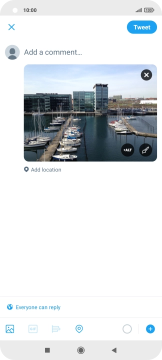 Press the text input field and key in the required text.