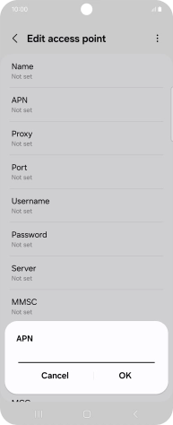Key in wap.vodafone.co.uk and press OK.