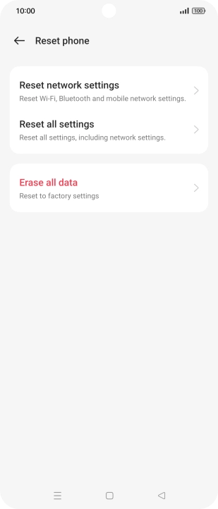 Press Erase all data.