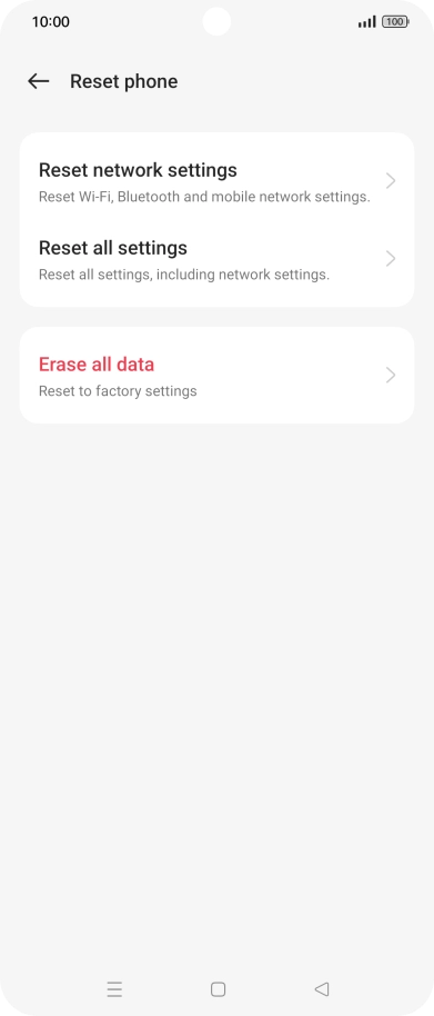 Press Erase all data.