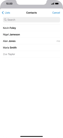 Press the required contact.