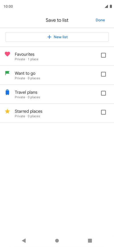 If you select New list, follow the instructions on the screen to create a new list.