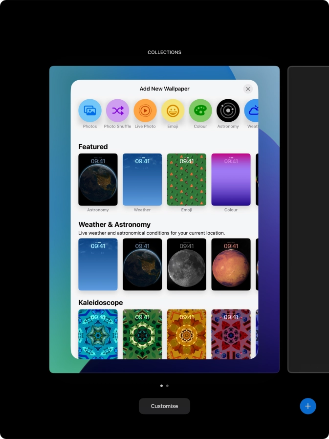 Press the required category and follow the instructions on the screen to select the required background image.