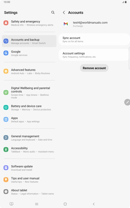 Press Remove account.
