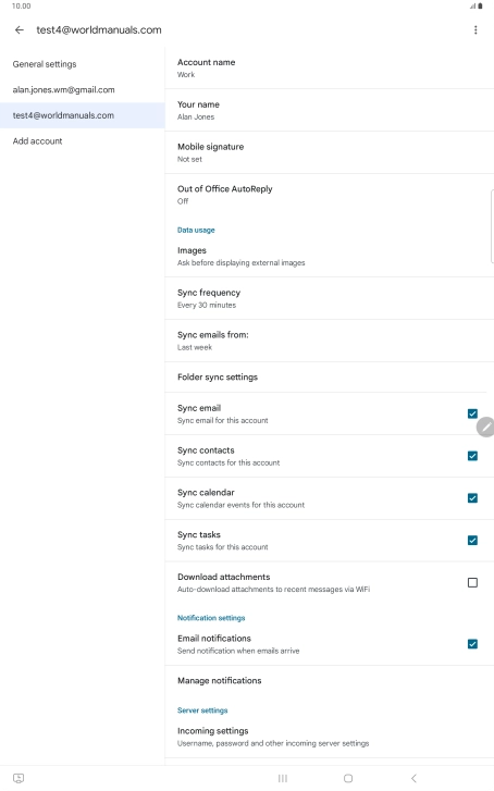 Press Account name and key in the required name.