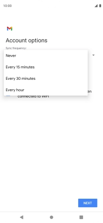 Press the required setting.