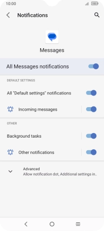 Press the indicator next to 