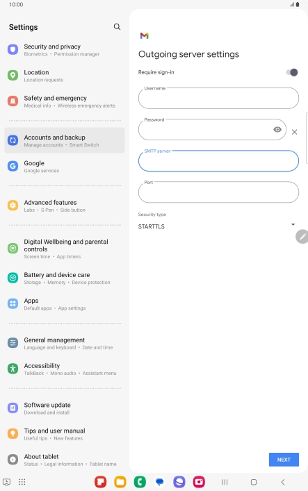 Press the field below 