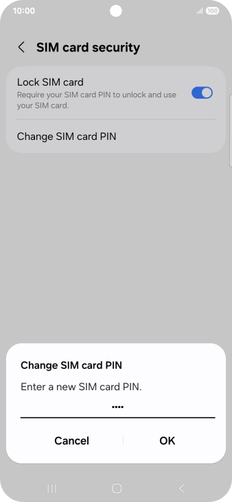 Key in a new four-digit PIN and press OK. Key in a new four-digit PIN and press OK.