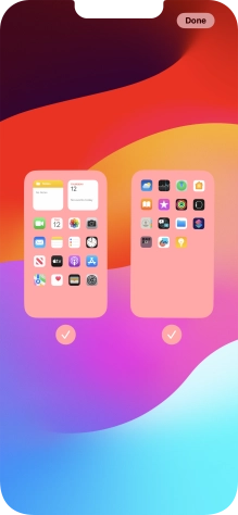 Press the fields below the required home screens to select or deselect them.