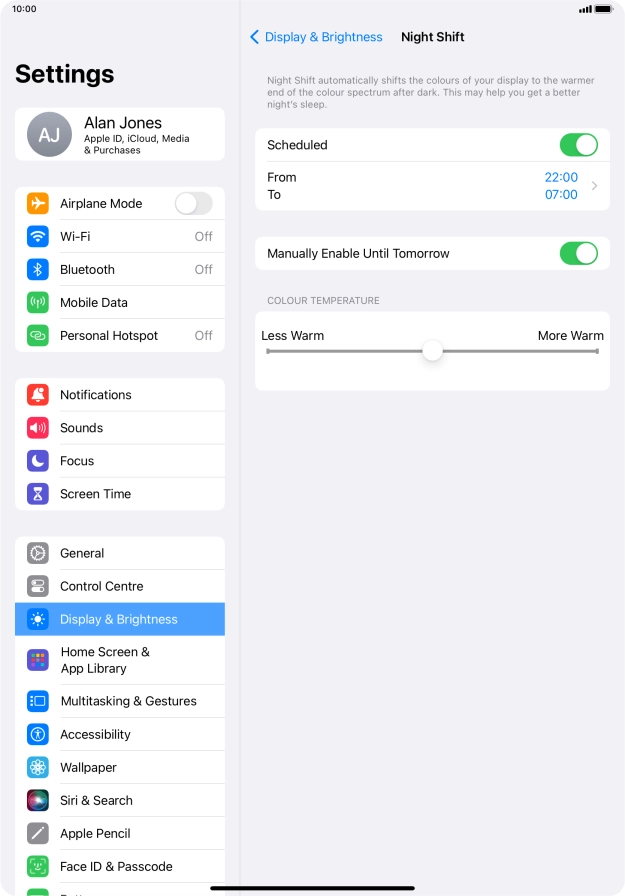 Press and drag the indicator below Press and drag the indicator below