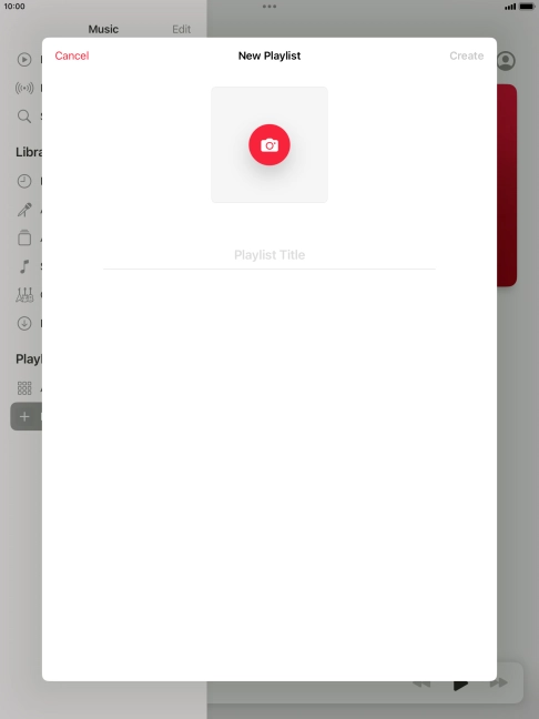 Press the text input field and key in a name for the playlist.