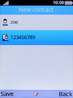 Press the Left selection key.