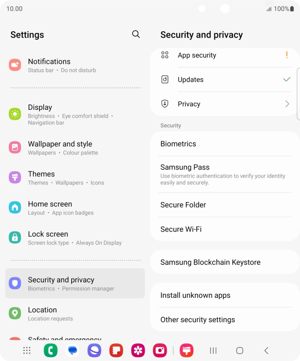 Press Other security settings. Press Other security settings.
