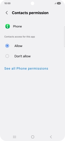 Press the required setting.