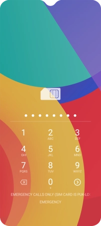 Key in the PUK and press arrow right.