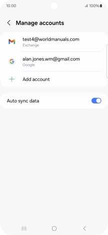Press the required email account.