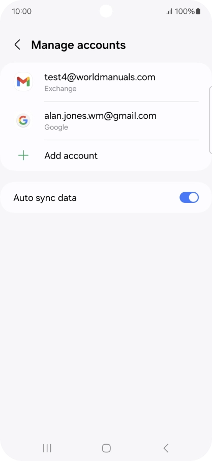 Press the required email account.