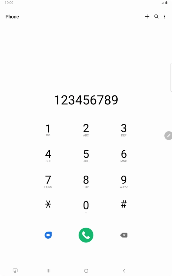 Key in the required number and press the call icon.