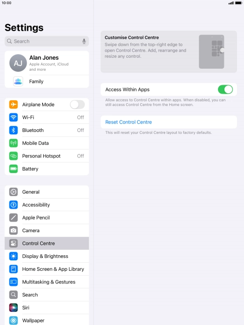 Press the indicator next to 