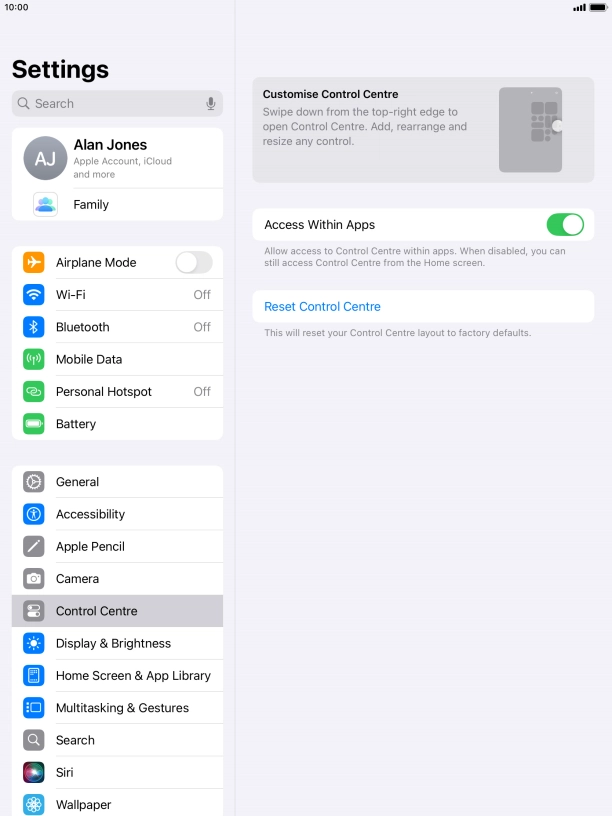 Press the indicator next to 