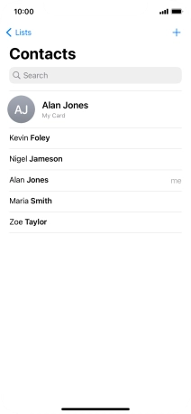 Press the required contact.