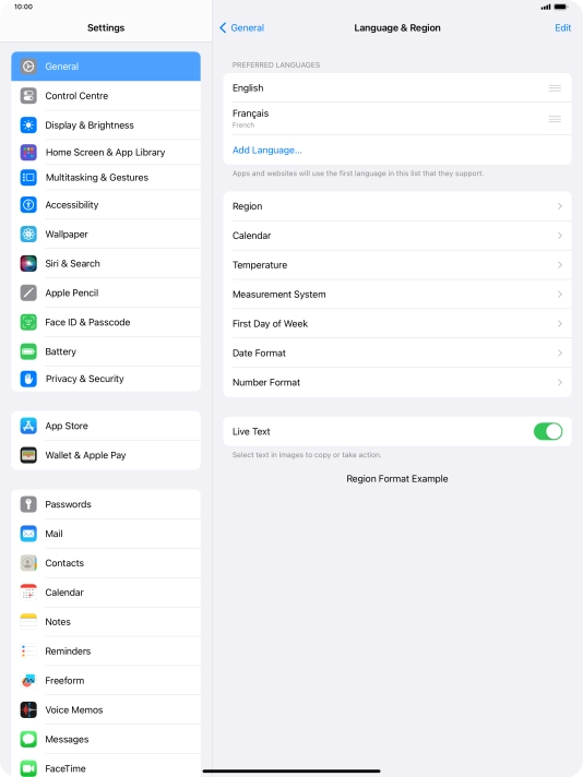 To subsequently select another language as the default language, press the move icon next to the required language and drag it to the top of the list.
