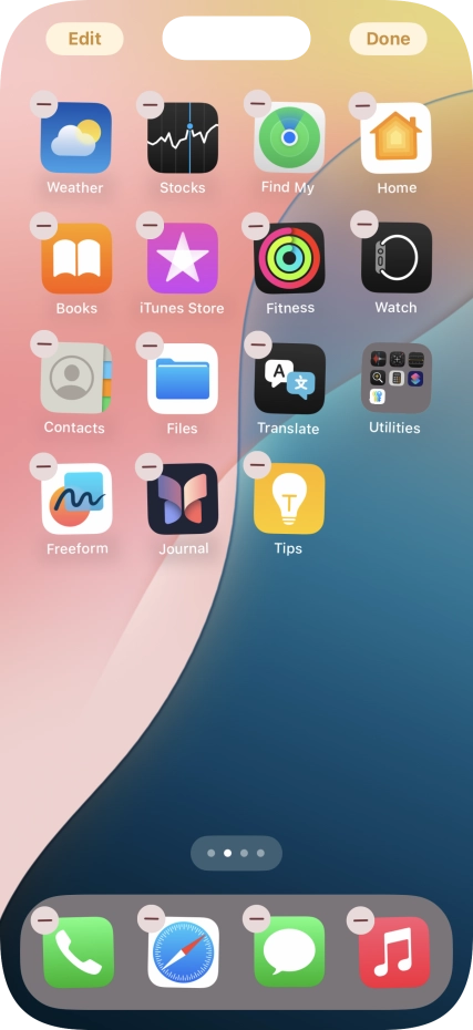 Press the home screen icon.