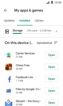 Press the required app.